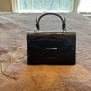 Elegant Black Patent Leather Handbag